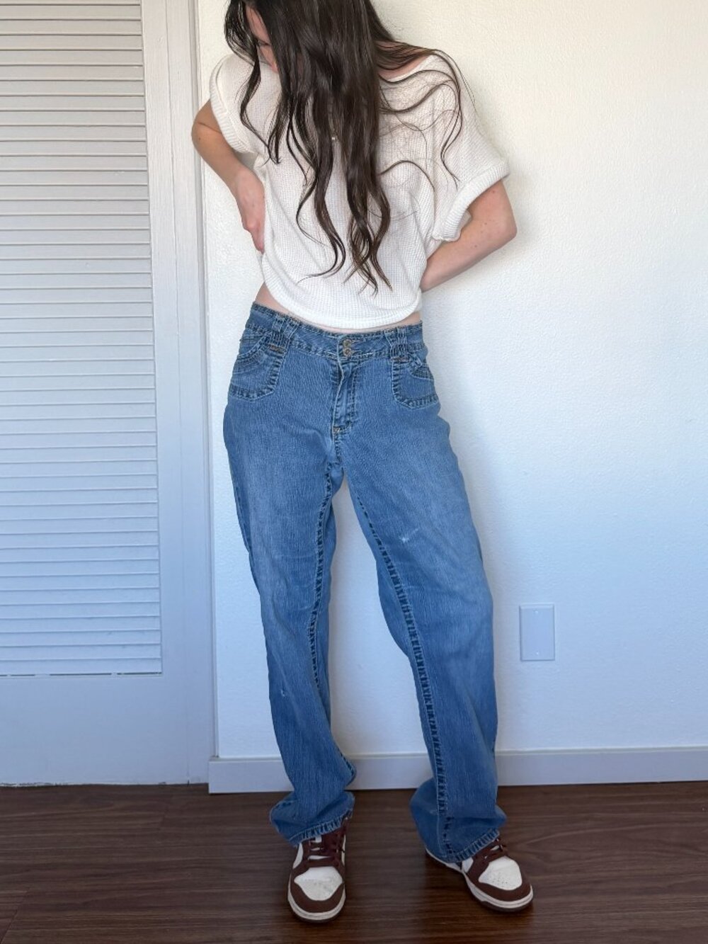 Y2K Bootcut Jeans (12) blue denim vintage womens Angels plus size tall mid rise